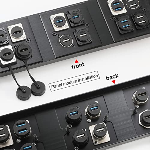 PENGLIN-D-Type-USB-20-Coupler-10Pack-USB-Panel-Mount-Connector-Female-to-Female-Coupler-Adapter-with-Weatherproof-Dust-Cap