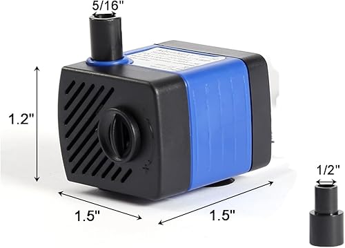 Miniatura 2 de AQUANEAT Bomba de fuente pequeña, mini bomba de agua sumergible de 50 GPH con tubo de 3.3 pies, para acuario, fuente de agua para mascotas,