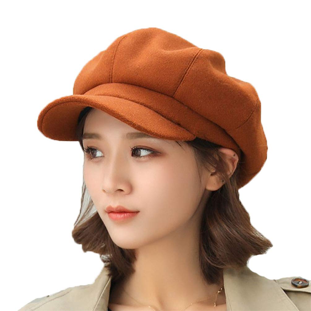 Ladies Hats Winter Beret, Newsboy Style Classic Solid Color Adjustable Wool Beanies Cap for Women