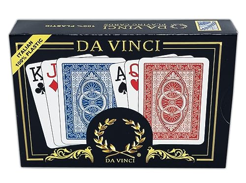 Naipes de Póker Da Vinci, 100% plástico, 2 barajas con estuche