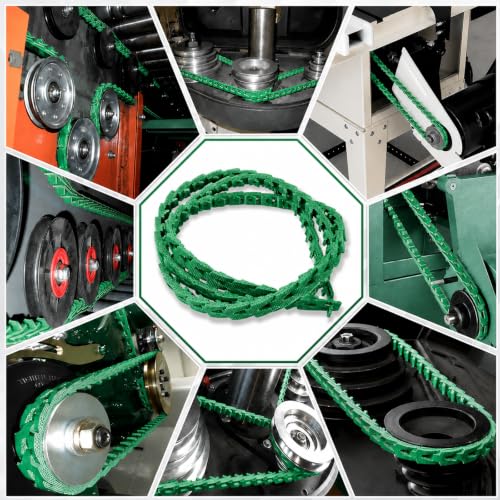 Image of 5FT Power Twist V Belt 3 /8-inch x 5 Feet Z Type, Industrial Rubber Adjustable Link Drive V-Belts for Lathes, Drill Press, Table Saws, Tractor Starter,3L Profile Green