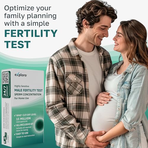 Exploro Sperm Check Fertility Test for Family Planning, Sperm Test for Men to take Male Fertility Test, Fertility Test for Men for Sperm Check, Sperm Test Kit to Test 15 Million Sperm/ml [4 Pack]