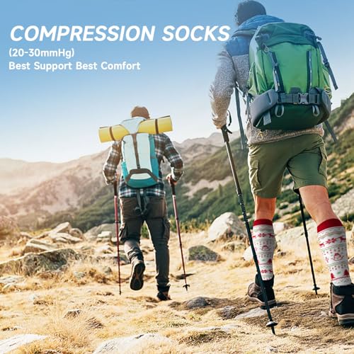 Image of cerpite Compression Socks for Women & Men 6 Pairs Knee High Compression Socks 20-30 mmhg Best for Running,Nurse,Travel