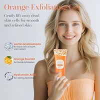 2 Pcs Orange Exfoliating Gel, Moisturizer Face Body Scrub Gel,Orange Enzymes Exfoliatings Gels,Deep Cleansing Moisturizing Facial Exfoliator,All Types Skin (200ml/7oz) — image 2