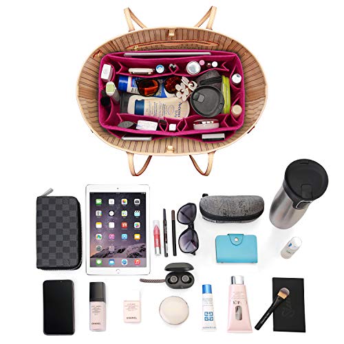 Ztujo Felt Purse Organizer, Bag In Bag Organizer For Tote & Handbag, Speedy, Neverfull, Medium Large Extra Large (Large, Rose) #TOP3