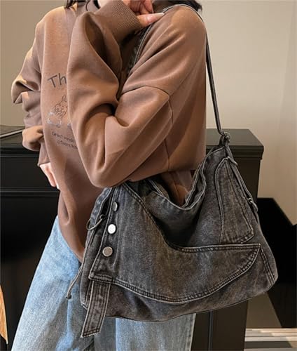 Large Capacity Denim Purses Retro Crossbody Bag Hobo Handbags Roomy Tote Bags 20253