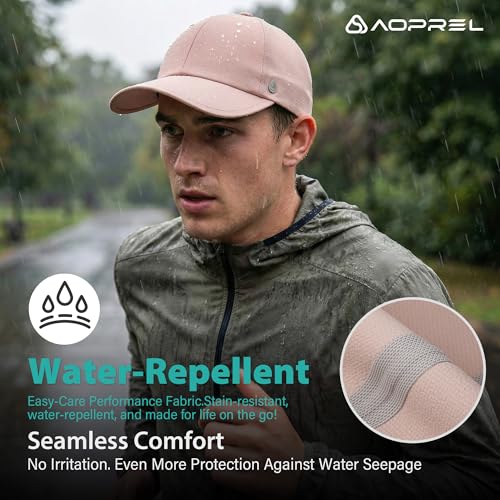 AOPREL Cooling Running Hat for Men & Women Quick-Dry Breathable Performance Hat Lightweight UPF 50+ Unstructured Baseball Cap Pink — view 5