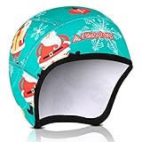 HIKENTURE Helmmütze Kinder Winter - [Weihnachtsmann-Muster] - Fahrrad Mütze Kinder unter Helm Winter - Helm-Unterziehmütze Kinder Fahrradhelm, Skihelm, Reithelm - Ski Fahrrad Zubehör Kinder - 15