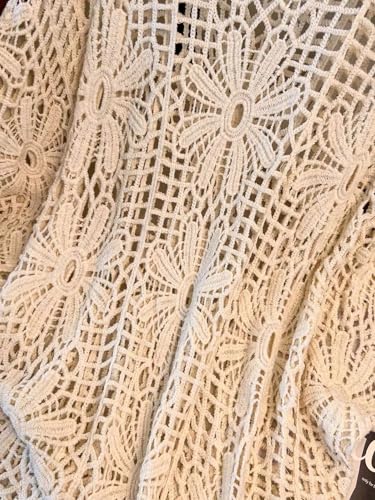 MakeMeChic Women's Plus Size Boho Tops Crochet Sweater Dolman Sleeve Beach Cover Up3