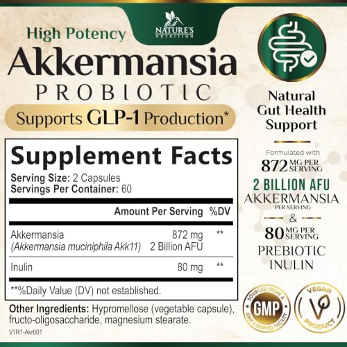Nature's Nutrition Akkermansia Probiotic 2 Billion AFU