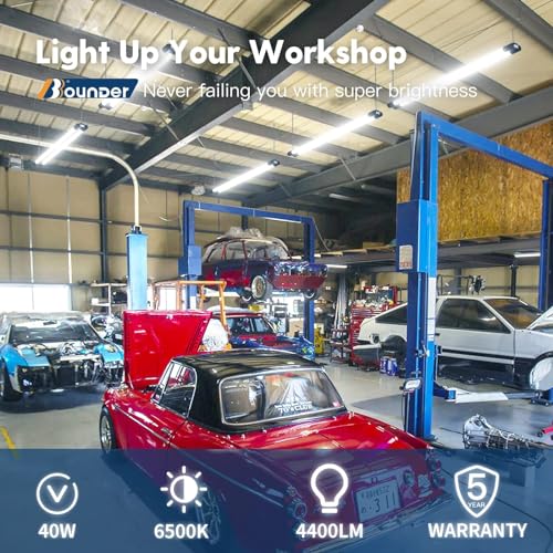 Bbounder LED SHOP LIGHT 10 Pack Linkable Led Utility Shop Light, 4400 Lm, 6500K Cool Daylight, 4 Ft Integrated Fixture For Garage thumb #1