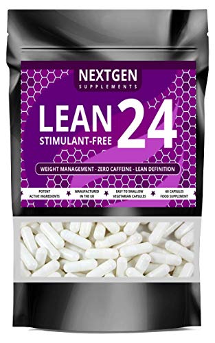 Lean24 Stimulant-Free Fat Burner Without Caffeine, Weight Loss Supplement, Keto Metabolism Booster & Diet Pills | 60 Capsules