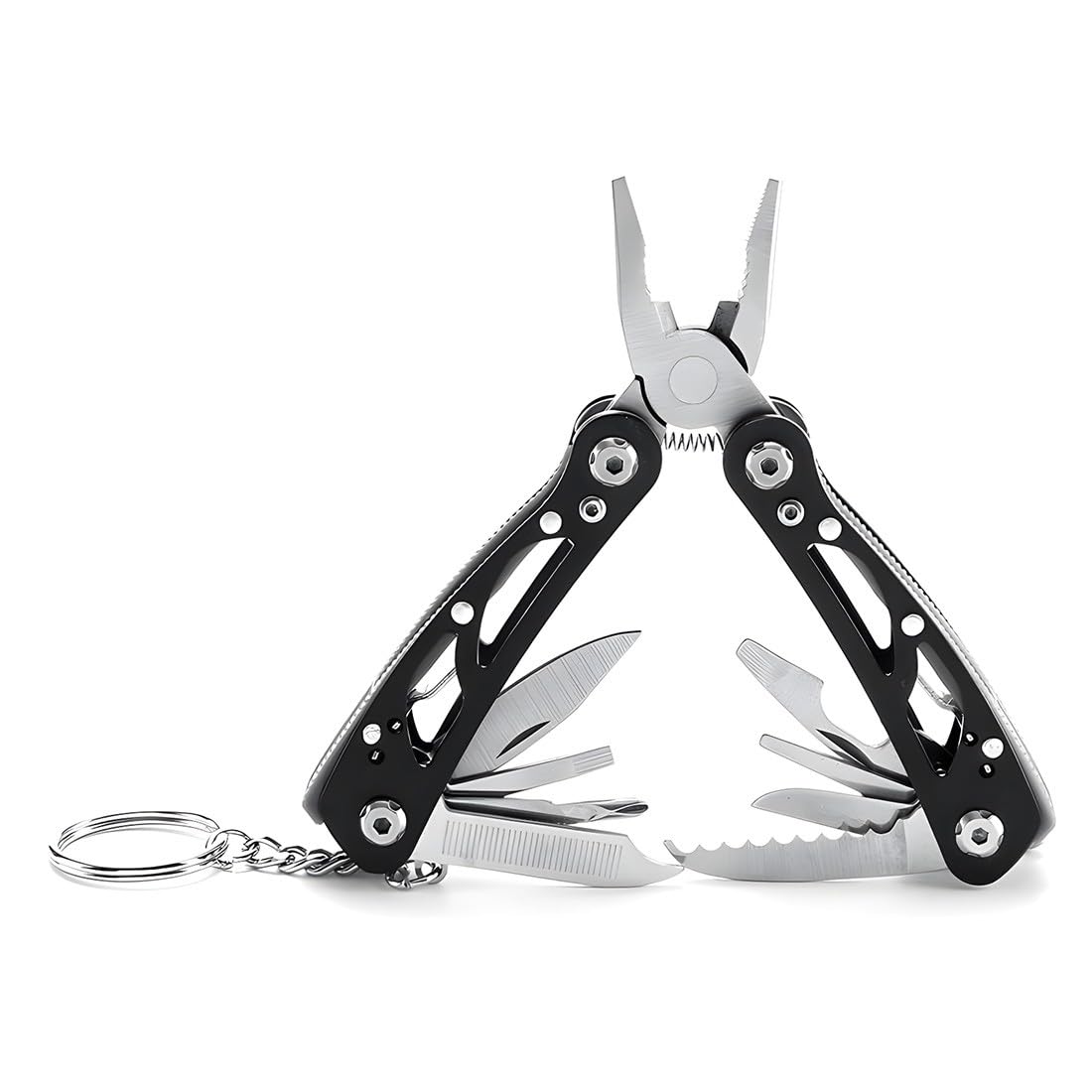 KOQAIIZ Multitool Werkzeug 11 in 1, Faltbares Edelstahl Multifunktionale Zange mit Schraubendreher Bits, Tragbare Multitool Taschenwerkzeug Outdoor für Camping, Hiking, Reparieren