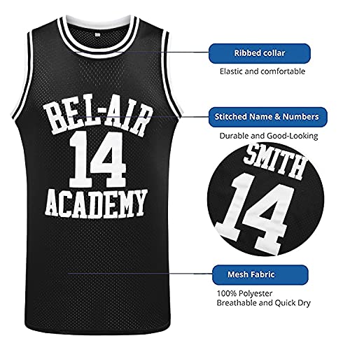 JKNAKN Camiseta de basquete The Fresh Prince of Bel Air 25 Carlton Banks, roupas hip hop dos anos 90