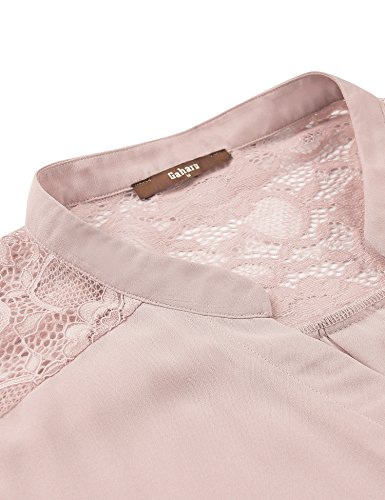 Gaharu Womens Blouses And Tops, V Neck Blouses For Women Short Sleeve Pink Lace Blouses Tunic Chiffon Coolness Work Tops For Summer Dark Pink,Xxl #TOP2