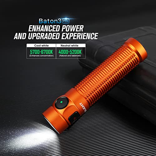 Olight Baton3 Pro 1500 Lumens Edc Rechargeable Flashlights With Mcc3, Compact Pocket Flashlight With L-Shape Stand And High Performance Led For Camping And Emergency(Cool White Light: 5700~6700K) #TOP1