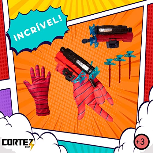 Máscara e Luva lança dardos infantil do Homem-Aranha!