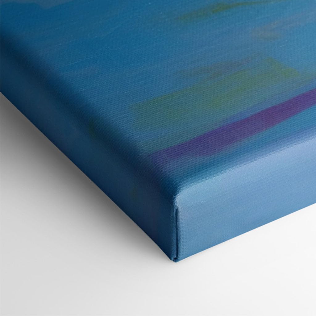 Canvas for Living room. Serene Waterscape with Reflective Trio of Colorful Boats, 27 x 18 inch Canvas Wall Art - Contemporary Masterpieces - Modern Home Decor