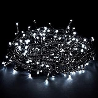 JnDee Fully Waterproof Fairy Lights 12M 100 LED White Colour with 8 Light Effects Functions, for Both Indoor and Outdoor Christmas Tree Wedding Parties Decoration