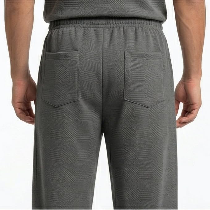 Image of DA BLUE Premium Textured Baggy Jogger for Men | Relaxed Fit Casual Track Pants | Soft Stretch Lounge Wear Bottom