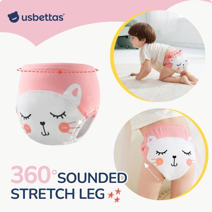 Potty Training Underwear Absorbent Toddler Training Pants for Boys and Girls, 100% Cotton Reusable Pee Pants 2T-6T4