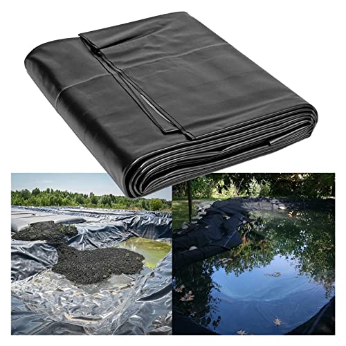 Revestimiento resistente de polietileno de alta densidad para estanque pequeño, 5 m x 4 m, duradero, plegable, hermético, reforzado, color negro (tamaño: 4 x 9 m)