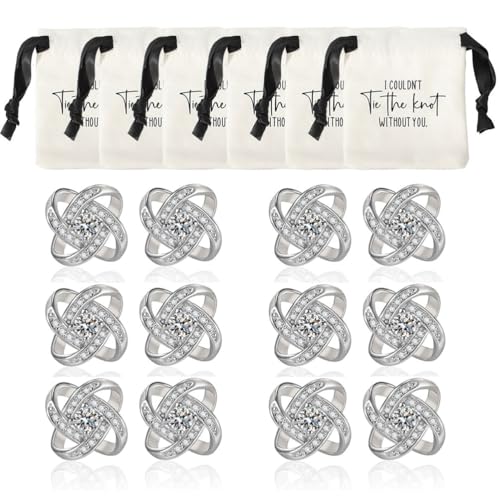 1/4/5/6Pcs Bridesmaid Proposal Gifts,18K Stud Earrings, Love Knot Bridesmaid Earrings from Bride for Wedding Day