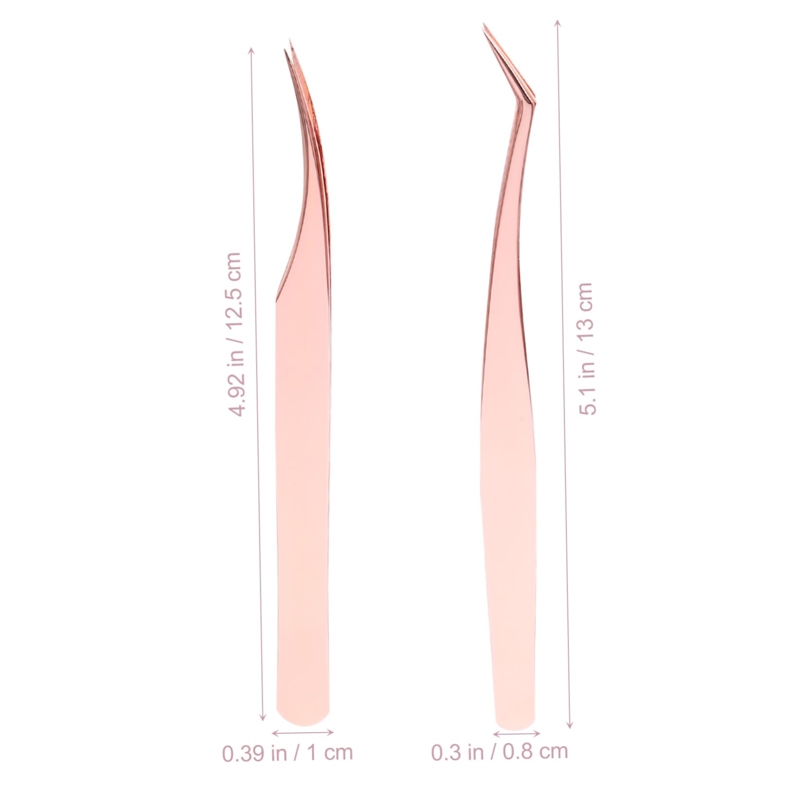 Healeved 12pezzi Pinzette Per Extension Ciglia Acciaio Inossidabile Include Pinzette Forma Di Delfino e Curva Confezione Elegante Rosa Per Makeup e Applicazione Ciglia Falsi