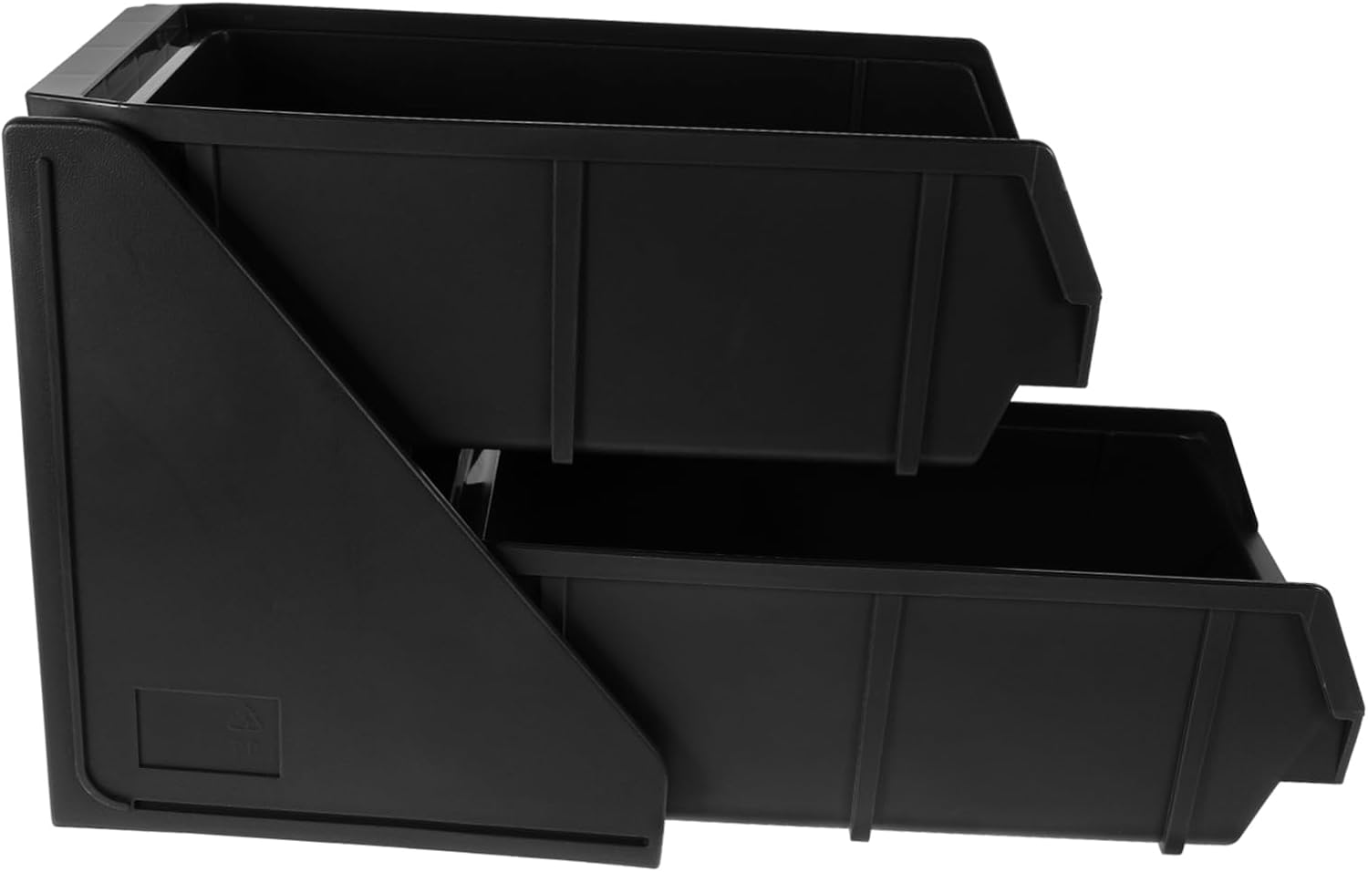 Kichvoe Coffee Station Container Plastic Organizer with Two Compartments Coffee Bar Accessory for Countertop Condiment Storage Lightweight Holder for Office and Home