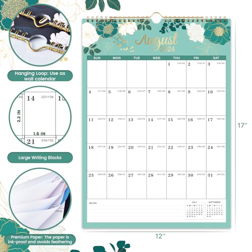 2026 Calendar - 2026 Wall Calendar, Jan 2026 - Dec 2026, 12" x 17â, Twin-wire Binding, Hanging Hook, Holidays, Julian Dates - Image 4