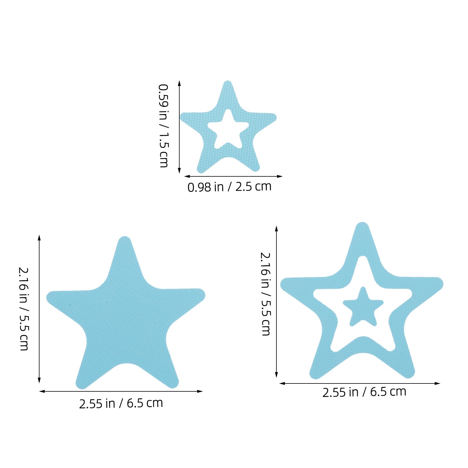 LOGOFUN 12PCS Star Bathtub Stickers Non Slip Tub Decals Star Shaped Floor Adhesive Stickers for Bathroom Shower Home Supplies - Blue