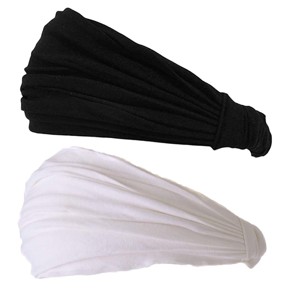 charm CCHARM Black & White 2-Pack Japanese Bandana Headbands for Men and Women ââ‚¬â€œ Comfortable Head Bands with Elastic Secure Snug Fit Ideal Runners Fitness Sports Football Tennis Stylish Lightweight M-picture-10