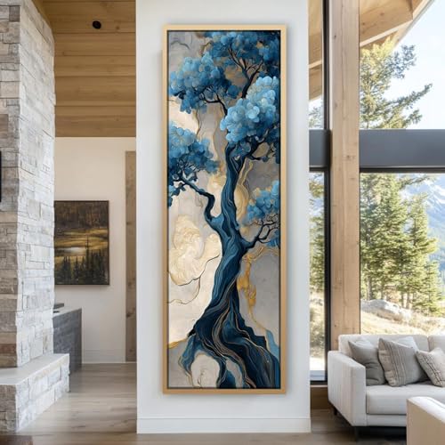 Tableau sur toile arbre vertical 65x195 cm pour déco de hall - 2