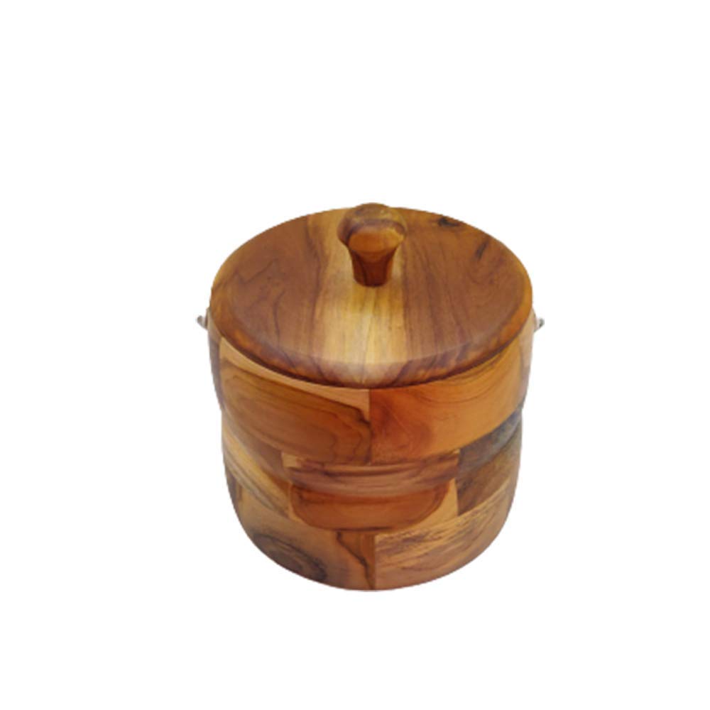PACKCY Double Walled Insulated Ice Bucket Box with Plastic Interior & Wooden Finish Exterior | Keeps Cold Longer Home Bar, Restaurant, Party Gift Use-image-23