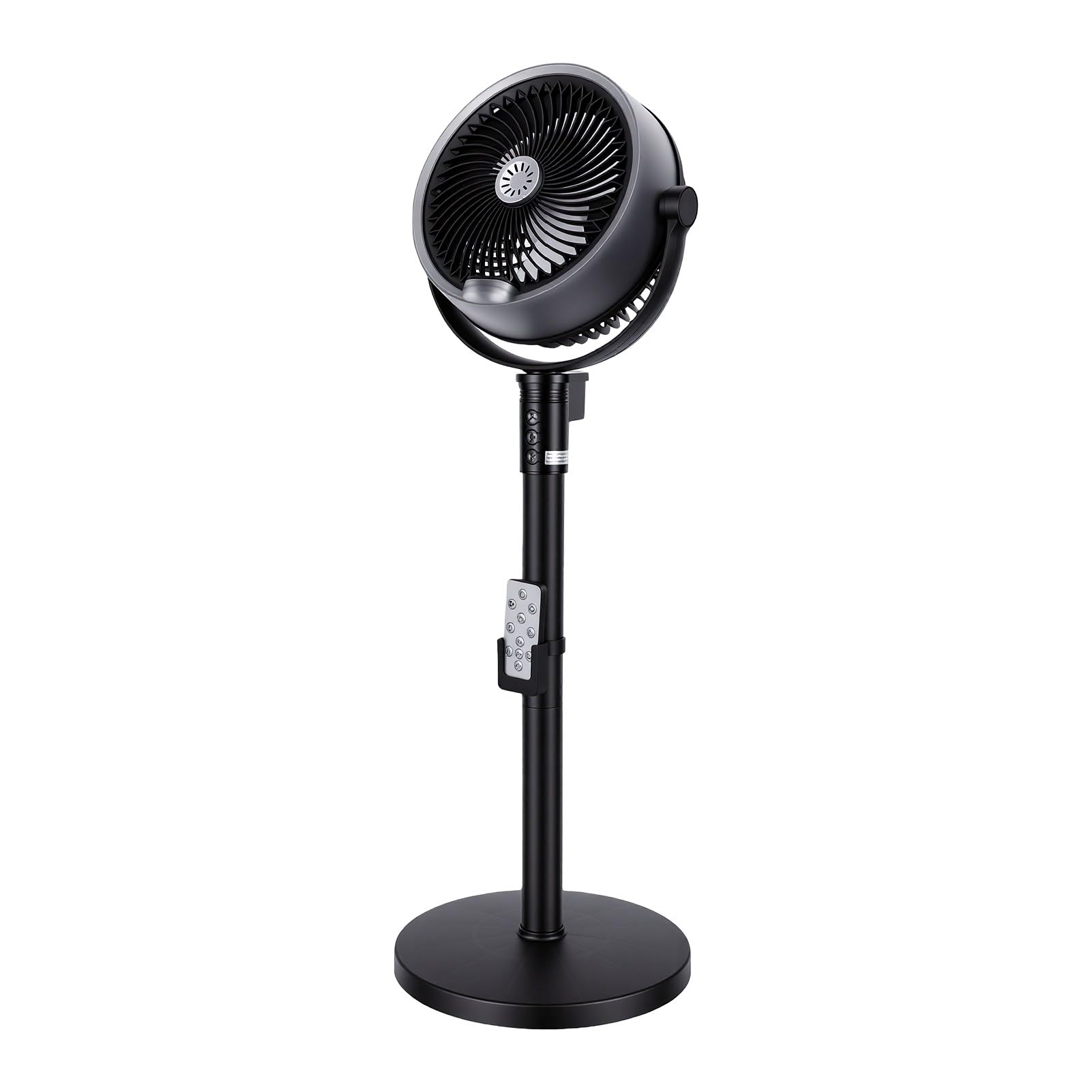 Ventilador Oscilante de Pie, Ventilador de Refrigeración por Nebulización Eficiente, Ajustable para el Hogar, USB de Oficina, Motor Fuerte Recargable (BLACK)