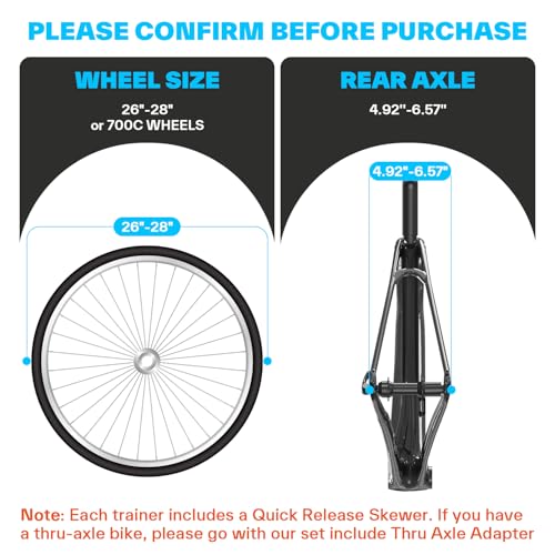 Image of Sportneer Bike Trainer - Magnetic Indoor Cycling Trainer Stand for 26-28 inch & 700C Wheels, 6 Resistance Levels Stationary Bike Stand with Quick Release Lever & Front Wheel Riser Block