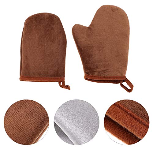 VALICLUD 2Pcs Autobronzeador Mitt Mitten Luva De Bronzeamento Artificial Curtidor Aplicador Com O Po