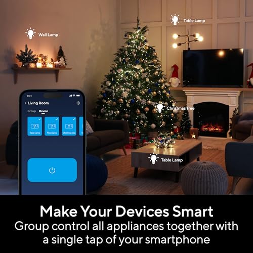 Smart Plug, Smart Home Outlet, 15A Ultra Efficient Smart Plug Compatible with Matter, Alexa, Google Home & IFTTT, No Hub Required, 2.4GHz Wi-Fi Only, Remote Control, ETL Certified, 4Pack