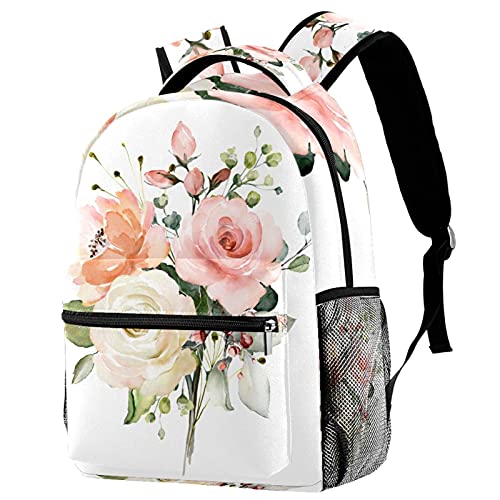 Sac à dos femme à motif pivoine blanche pour ranger toutes vos affaires sans effort