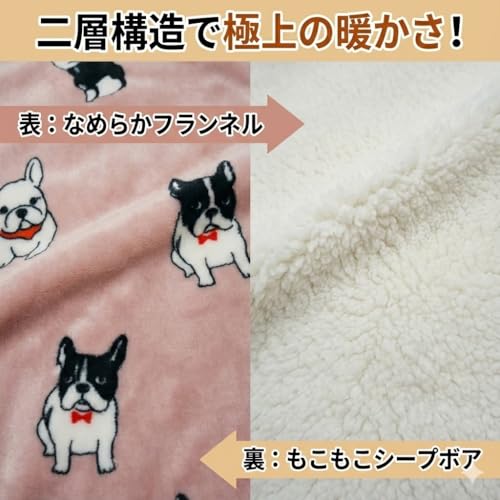 MATCHA MELON WORKS ペット用 ブランケット あったか 冬用 100×75cm フランネル×シープボア ふわふわ 毛布 犬 猫 保温 洗える 軽量 多用途 ソファ 車内 ケージ用 可愛いデザイン【カラー展開あり】 (レッド（水玉）) [並行輸入品] [2]