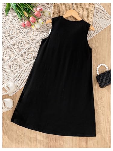 Floerns Girl's Bow Crew Neck Sleeveless Church Dress A Line Elegant Short Tank Dresses2