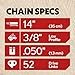 Oregon 3-Pack Chainsaw Chain 3/8" LP Pitch, .050" (1.3 mm) Gauge for 14" (35cm) Bar, 52 Drive Links – Low-kickback Chainsaw Chain, Fits Husqvarna, Ryobi, Bosch, Einhell, Dolmar, Ferrex and more