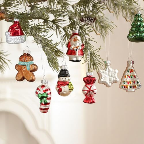 Weihnachtskugeln aus Glas, 9-teilig - Christbaumschmuck mit...