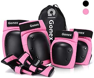 Gonex 6 in 1 Protective Knee Pads Set,Skate Protective Gears with Elbow Knee Wrist Guards Pads,Skate Pads for Kids Youth Adult for Skateboarding Cycling Biking Scooter Roller