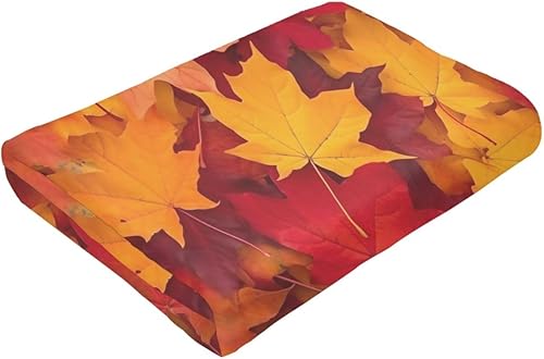 Miniatura 9 de Manta de franela estampada decorativa, hojas de otoño, manta suave para cama, sofá, decoración de silla, regalos para todas las estaciones, 60 x 50