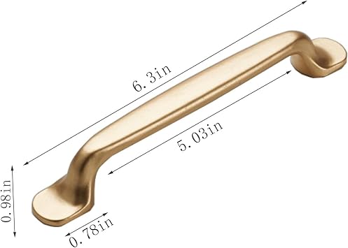 4 Pcs Brushed Gold Cabinet Pulls Two Holes Pull Konbs Hardware Handle Hole Centers Kitchen Cabinet Handle for Cabinets Cupboard Handles Drawer (6226C-128)