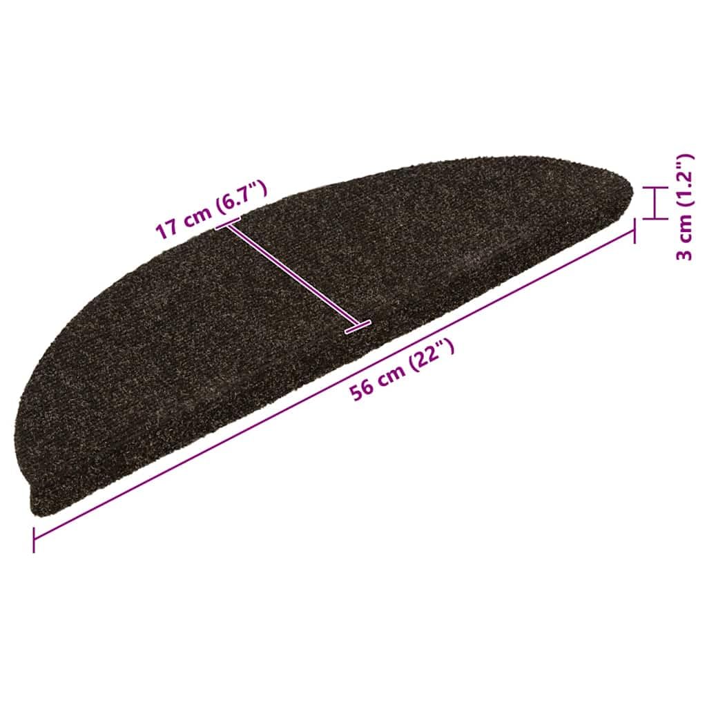 Lot de 30 tapis d'escalier autocollants - Marron foncé - 56 x 17 x 3 cm - Antidérapant - Avec protection contre les marches et les rayures - Pour escaliers en bois - Lavables - Insonorisants