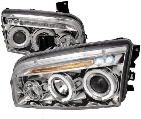 Spec D Tuning LHP-CHG05-TM HALO LED PROJECTOR CHROME-(05-10) DODGE CHARGER
