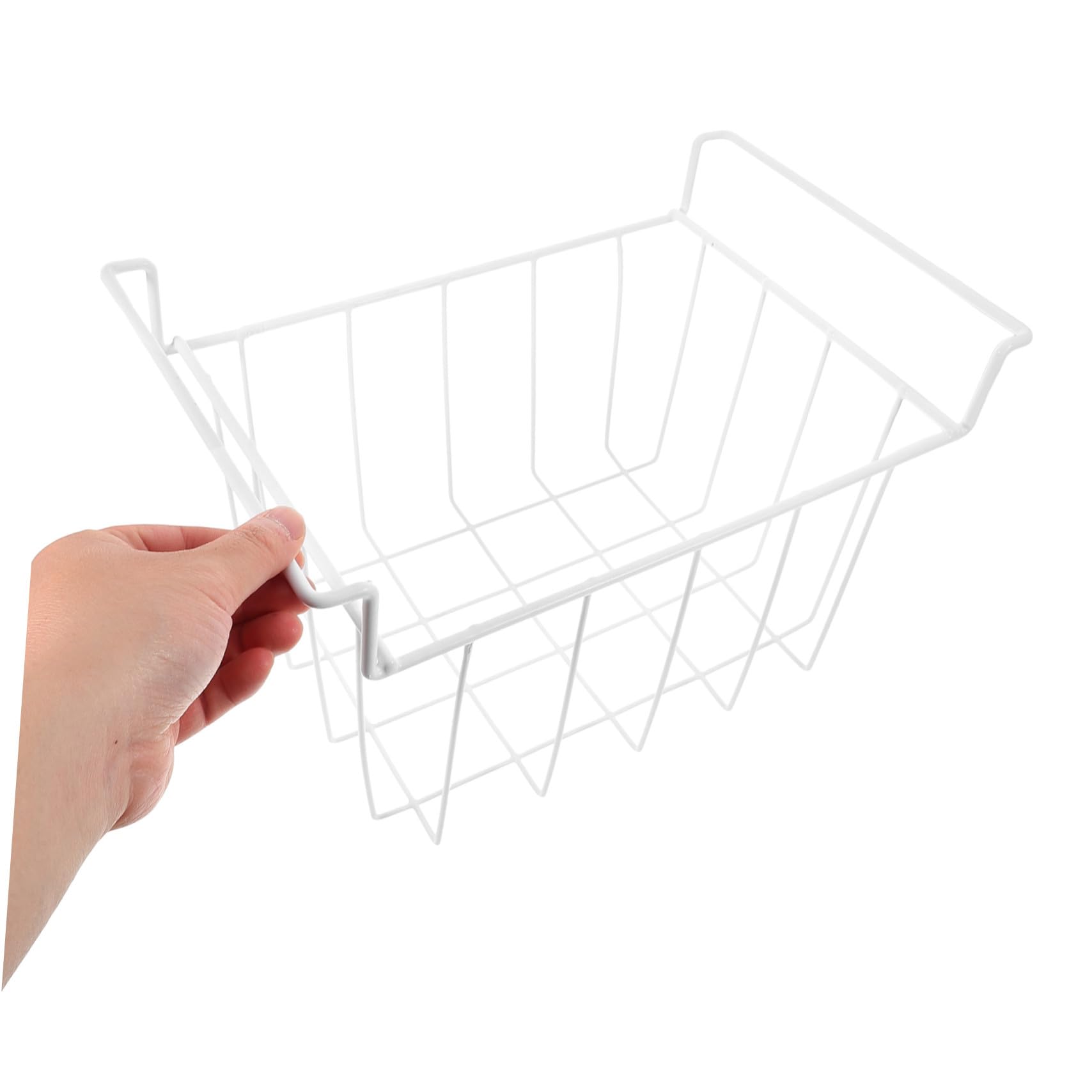 Garneck Organizador de Estantes para Congelador Cesta Colgante 35x22x20 Cm Hierro Rejilla Ventilada Almacenamiento Doméstico y Comercial