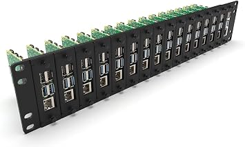 Raspberry Pi Rack Mount 19 inch 2U to Mount 16 Units All Models B (1-4) - Front Removable(6781)